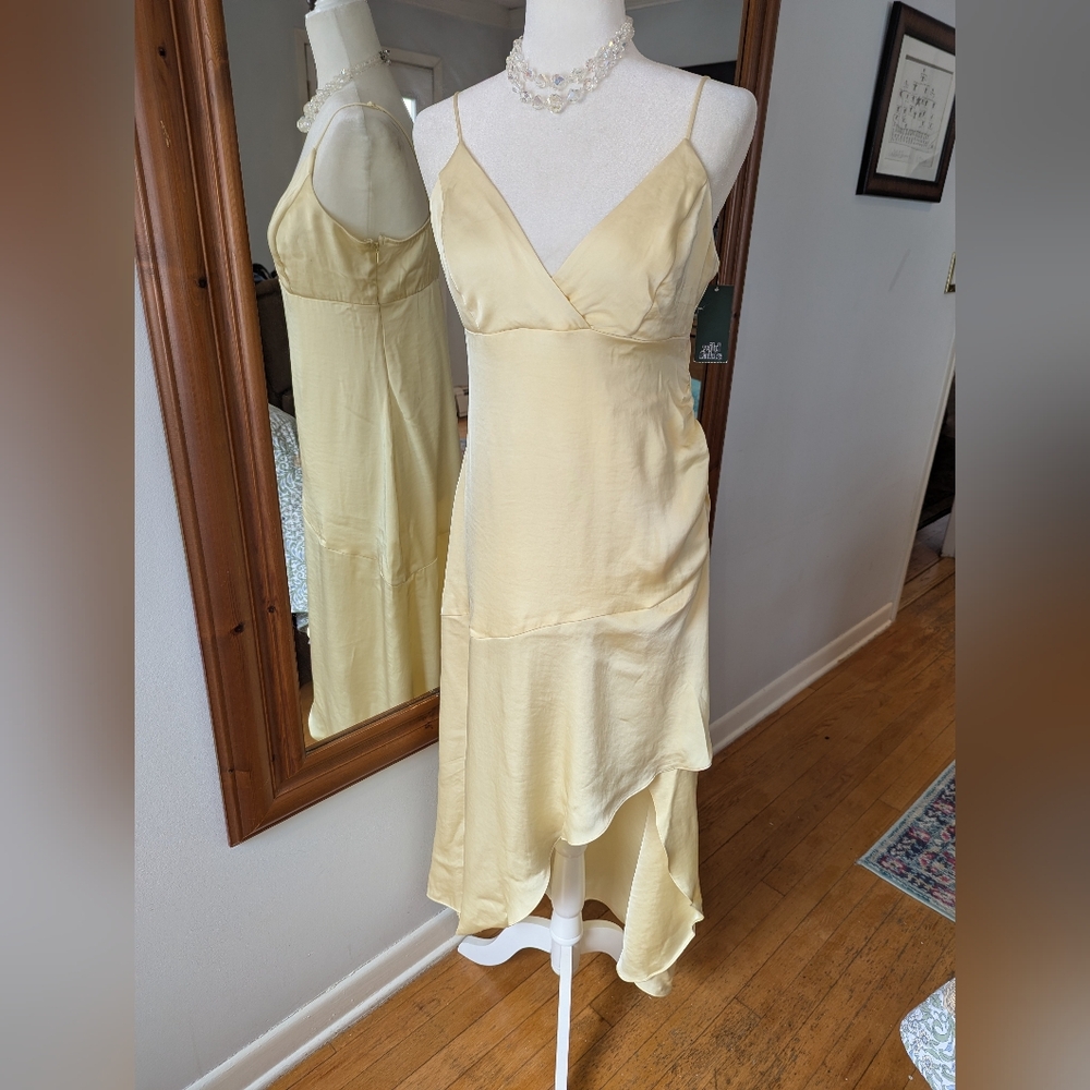Wild Fable Light Yellow High Low Dress